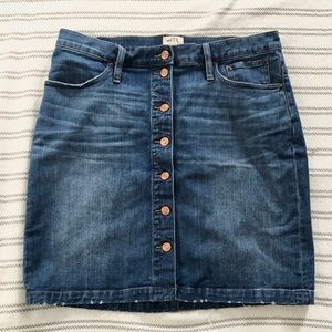 J. Crew denim button-front skirt size 31.